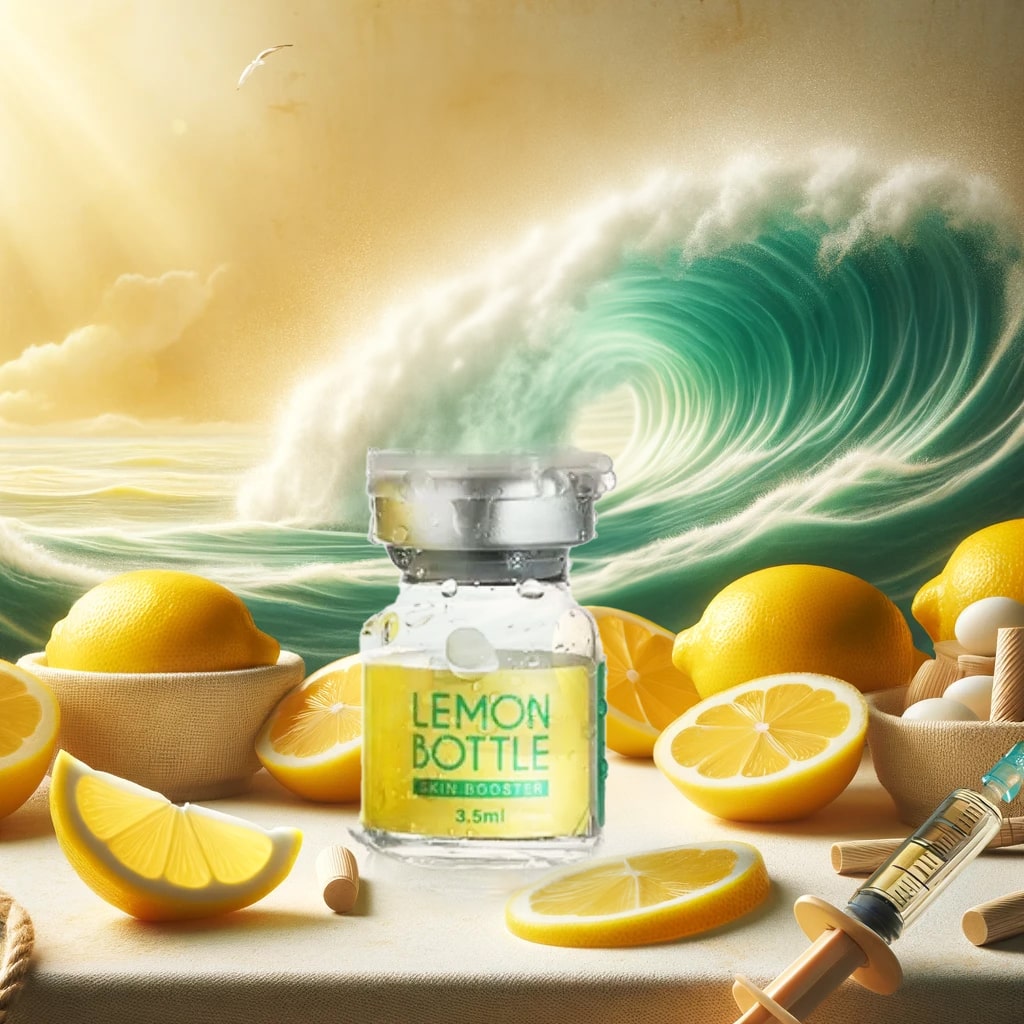 Лимонова бутилка за подсилване на кожата
